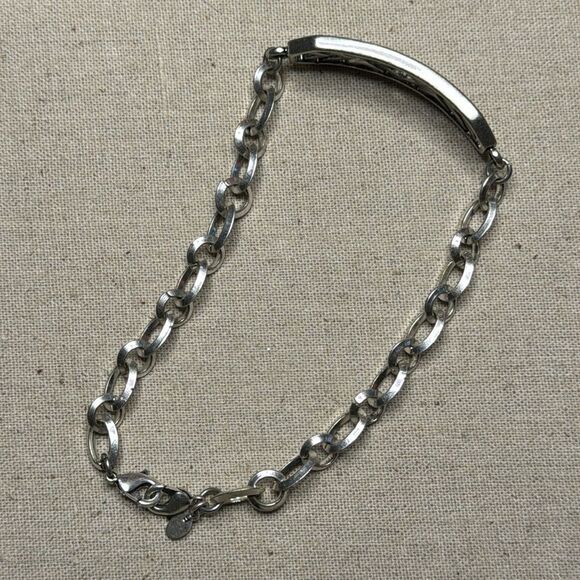 💛 Premier Designs Silver Plated X Face Plate Bracelet / Anklet - Picture 5 of 5